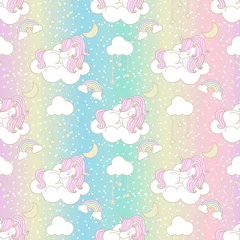 Printed kitchen splashbacks Unicorn Cute unicorn seamless pattern