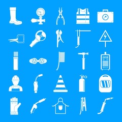 Welder equipment icons set. Simple illustration of 25 welder equipment cargo vector icons for web