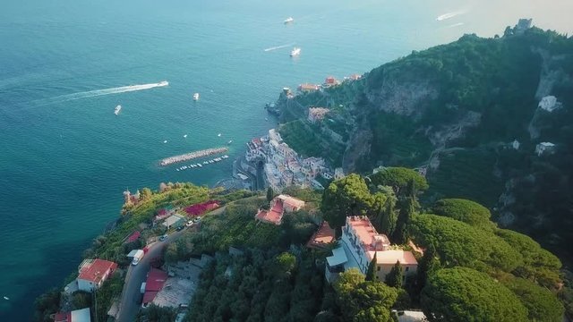 A Fascinating View of the Ravello and Atrani aerial, Amalfi Coast