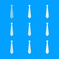 Elegant tie icon set. Simple set of elegant tie vector icons for web design isolated on white background