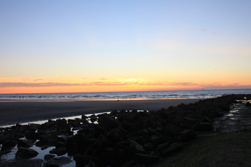 Obraz premium Nieuwpoort Strand Sonnenuntergang