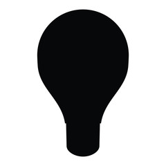 A black and white silhouette of a light bulb