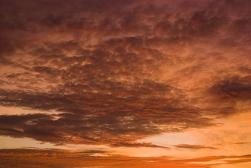 Dramatic Sunset Sky and Clouds. Beautiful, almost painterly, clouds fill the sky with color during a Bali sunset. 