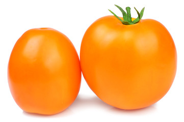 Yellow tomatoes isolated on white