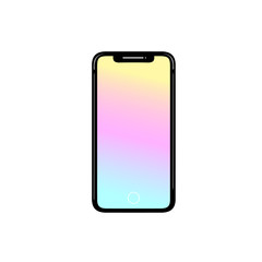 Smartphone phone icon vector illustration screen with gradient screen web element black on white