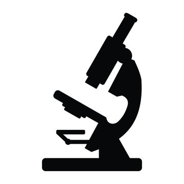 recommend clip art: A black and white silhouette of a microscope