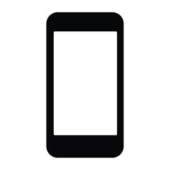 A black and white silhouette of a smart-phone
