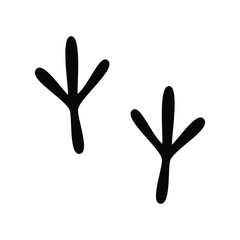 A black and white silhouette of a bird print