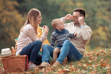 Family having picnic