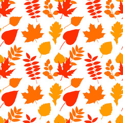 Obraz premium Seamless pattern with fall leaves