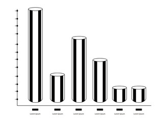 Isolated monochrome business graph. Vector illustration design