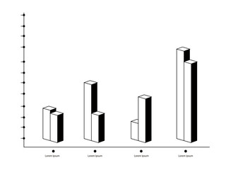 Isolated monochrome business graph. Vector illustration design