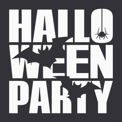 halloween party night poster on black background
