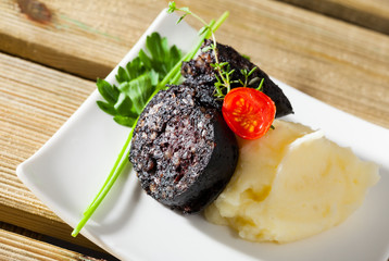 Morcilla (blood sausage with rice)
