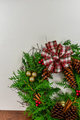 A decorated wreath for Christmas