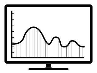 Business graph on a computer screen. Vector illustration design