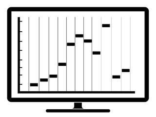Business graph on a computer screen. Vector illustration design