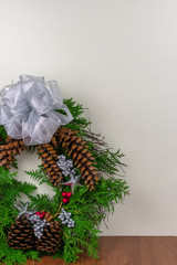 A decorated wreath for Christmas