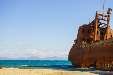 Fototapeta premium The famous shipwreck near Gythio Greece
