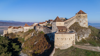 Fototapeta na wymiar aerial view of Rasnov Fortress Romania