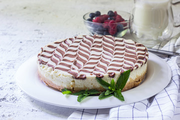 Homemade cheesecake with fresh berries