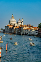 Fototapeta na wymiar Canal Grande and Basilica Santa Maria della Salute, Venice, Veneto, Italy