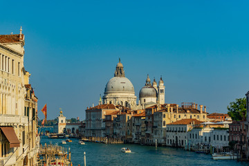 Fototapeta na wymiar Canal Grande and Basilica Santa Maria della Salute, Venice, Veneto, Italy