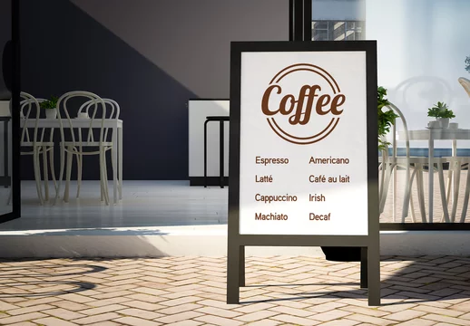 Download Blackboard Outside Cafe Mockup Stock Template Adobe Stock