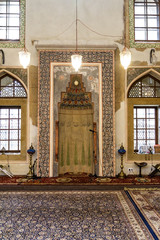 Interior details of the main entrance of Ali Pasha mosque in Sarajevo.