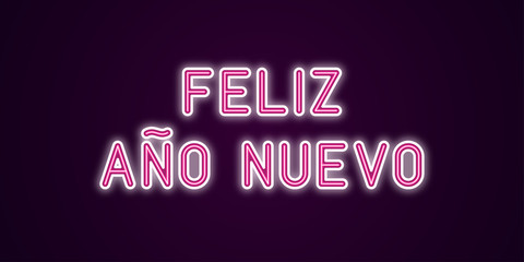 Neon festive inscription for Spanish New Year
