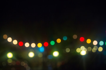 defocused bokeh lights, blur bokeh light, bokeh background. colorful light spot on black background. image for background, wallpaper, copy space.