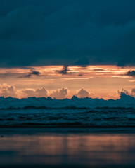 Olon sunset over the sea