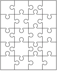 Fototapeta premium Vector illustration of white puzzle, separate pieces