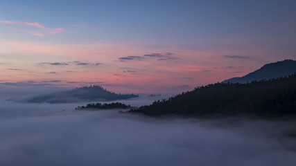 Sunrise above the fog in Pai, Thailand