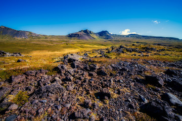 View to Snæfellsjökull, Snæfellsnes peninsula, Iceland