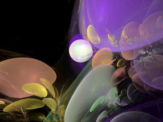 Chaos unusual bubbles - abstract digitally generated image