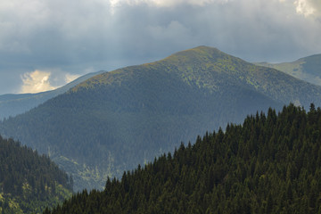 clouds over the mountains of northern Romania
