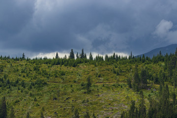 clouds over the mountains of northern Romania