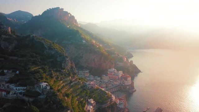 A Picture Perfect Shot Atrani Aerial by Dawn, Amalfi Coast