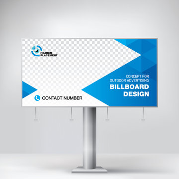 Billboard, creative design for outdoor advertising, banner for posting photos and text, modern graphic background, business concept for promotion