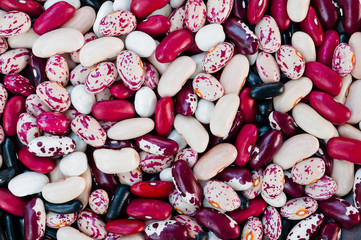 Background texture of multicolored varieties of beans