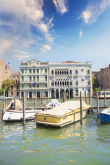 Beautiful views of the Grand Canal in Venice, Italy