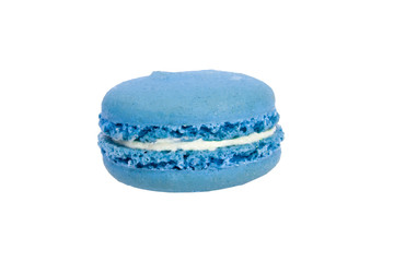 blue macaroon isolated on the white background