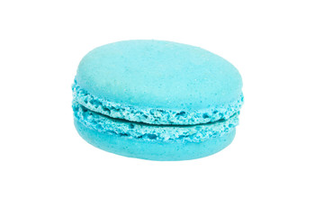blue macaroon isolated on the white background