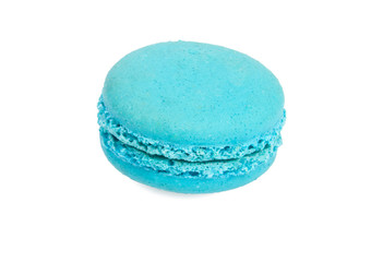 blue macaroon isolated on the white background