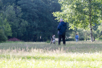 Fototapeta premium man with dog