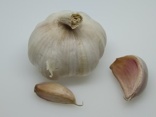 garlic on a white background