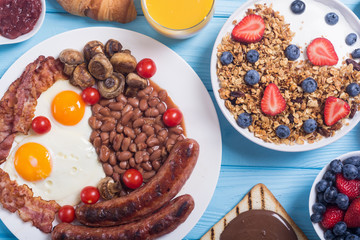 Healthy balanced english breakfast