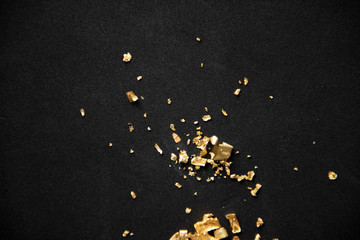 Gold Flakes on Black