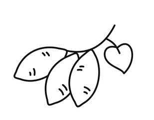 芋掘り葉2(線画)